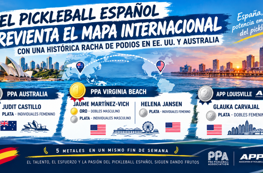  EL PICKLEBALL ESPAÑOL ASALTA LA ÉLITE MUNDIAL CON CINCO PODIOS INTERNACIONALES