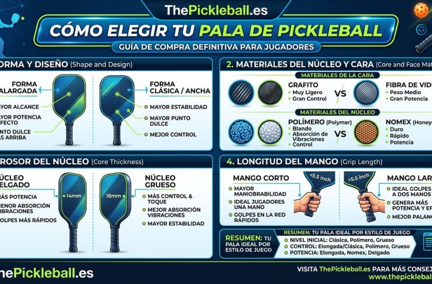  Cómo elegir una pala de pickleball: guía de compra completa